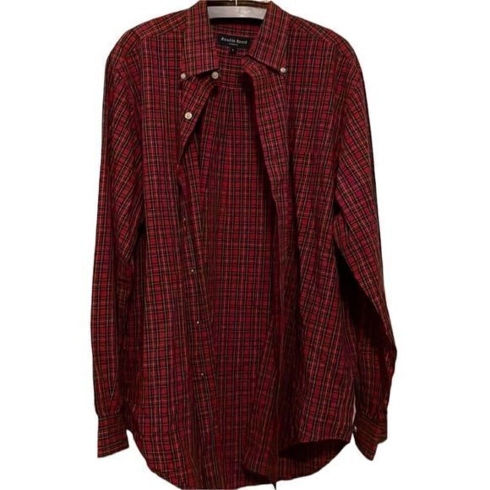 AUSTIN REED plaid button up shirt large